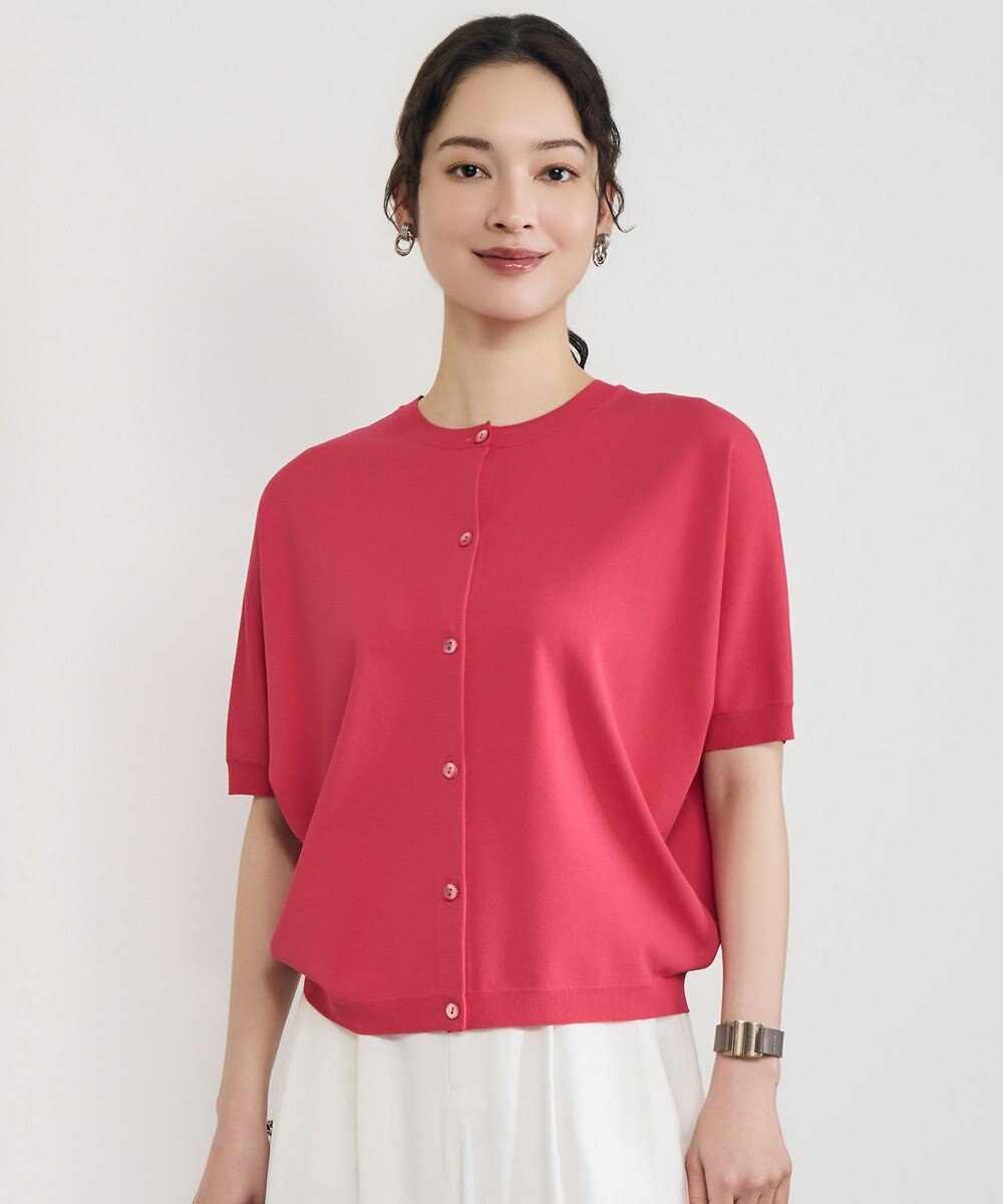 自由区 【前後着用可能】クレープストレッチドルマンスリーブ ニット 