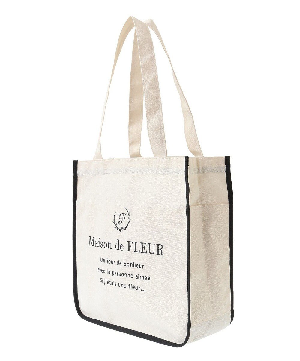 Maison de FLEUR パイピングスクエアトートバッグ 