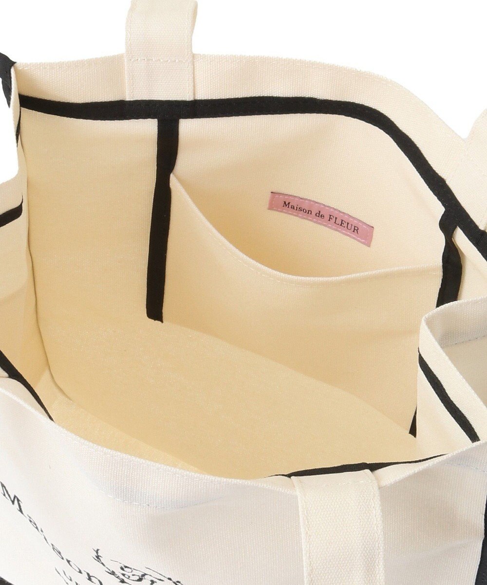 Maison de FLEUR パイピングスクエアトートバッグ 