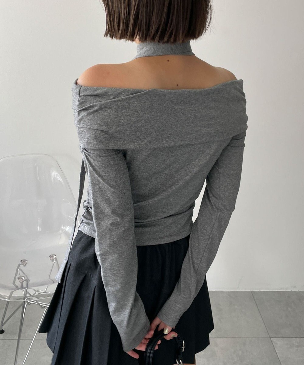 WEGO ストール付きバタフライオフショルトップス 