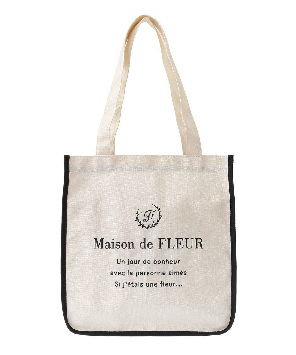 Maison de FLEUR パイピングスクエアトートバッグ 