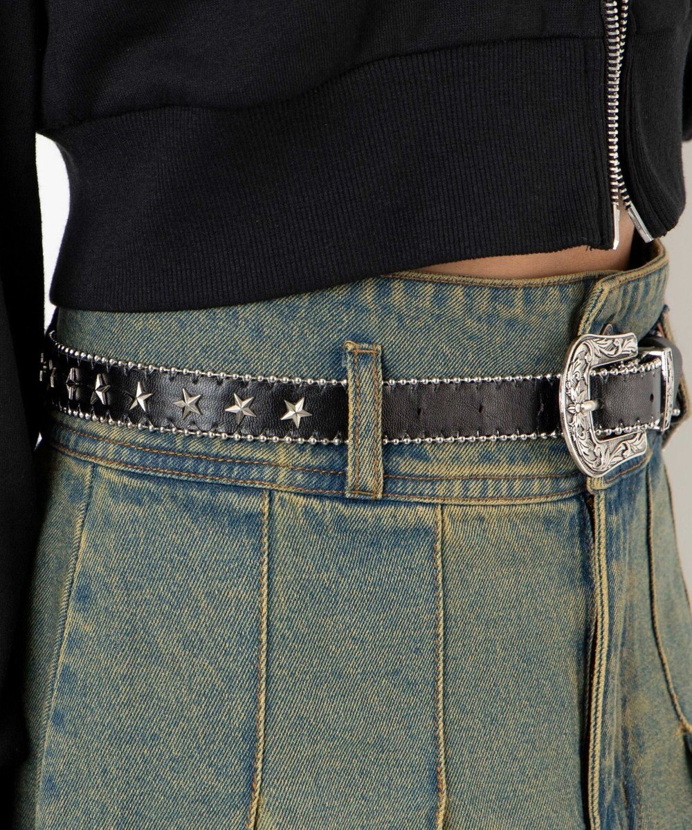 WEGO Lウエスタンバックルスタッズ付ベルト 