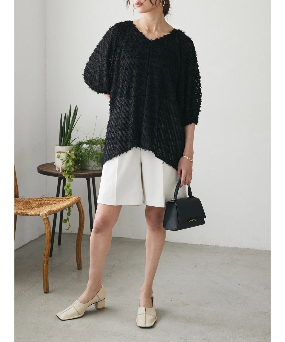 Green Parks AnriettMusee カットジャガードタックブラウス 