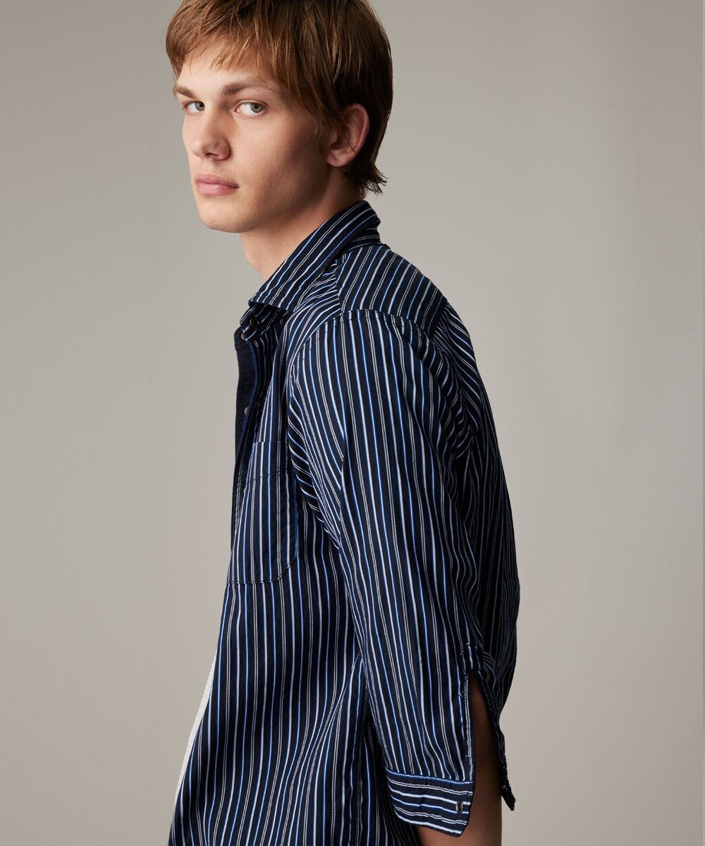 JOSEPH ABBOUD 【キングサイズ・2WAY/】ライトリバーシブルストライプシャツ 