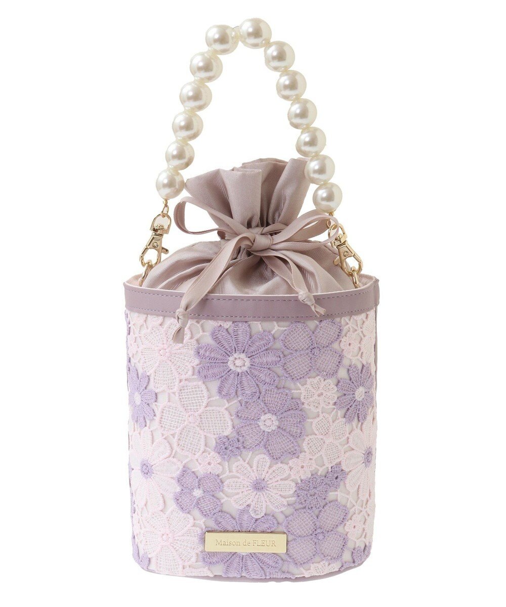 Maison de FLEUR フラワーレース2Wayバケツ型バッグ 