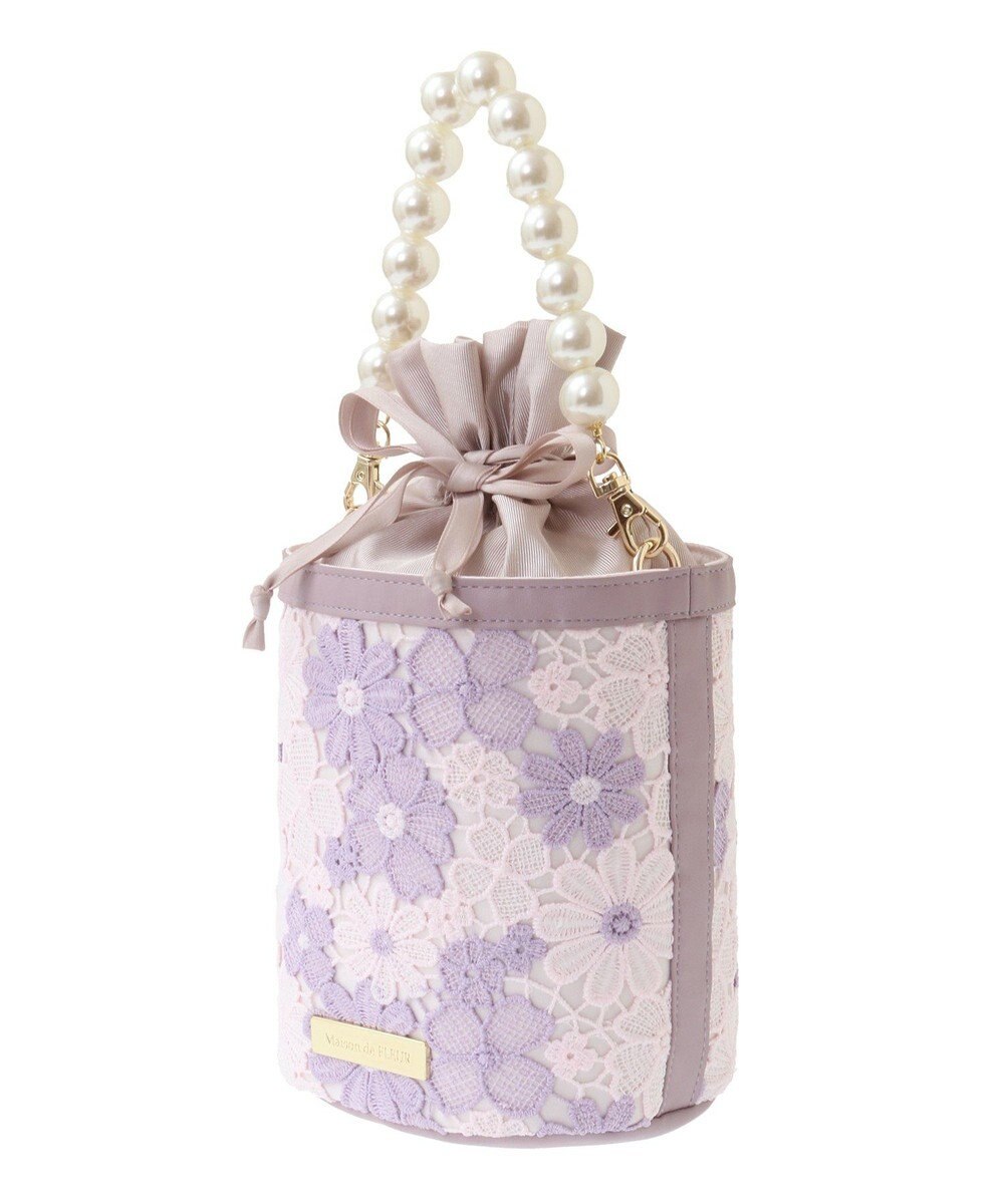 Maison de FLEUR フラワーレース2Wayバケツ型バッグ 