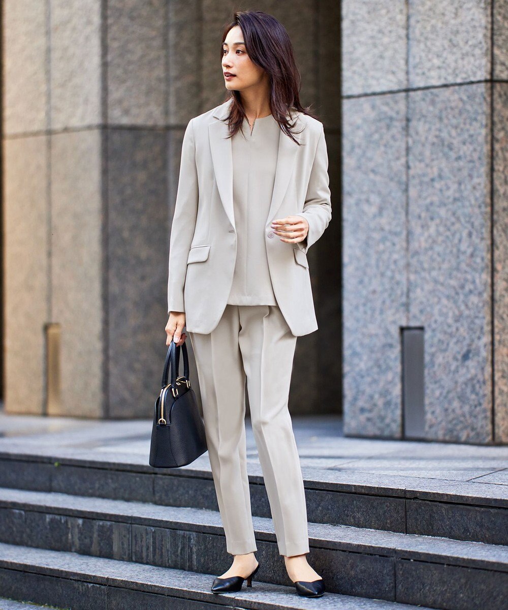 自由区 L 【セットアップ対応・洗える】トリアセダブルクロス ブラウス 