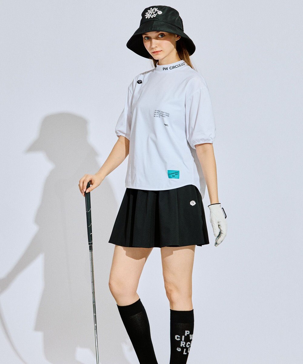 PW CIRCULUS 再入荷！【UV遮蔽率99% UVカット / 速乾 / ストレッチ】【WOMEN】パフスリーブモックネックT ゴルフウェア レディース 