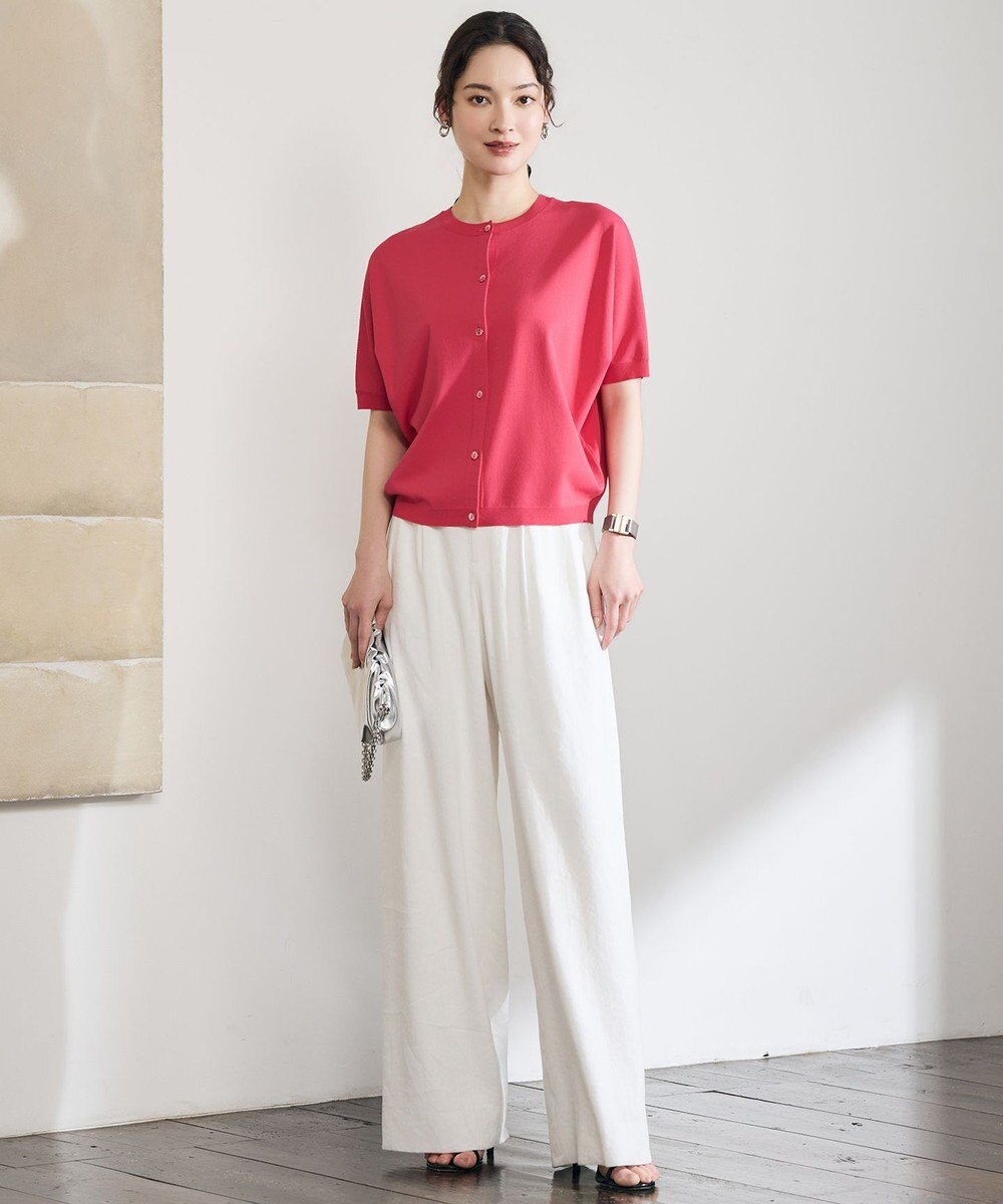 自由区 【前後着用可能】クレープストレッチドルマンスリーブ ニット 