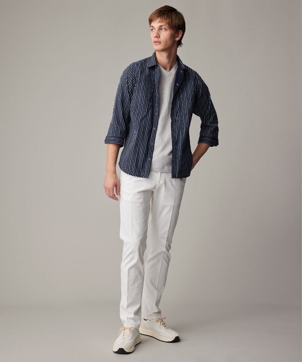 JOSEPH ABBOUD 【キングサイズ・2WAY/】ライトリバーシブルストライプシャツ 