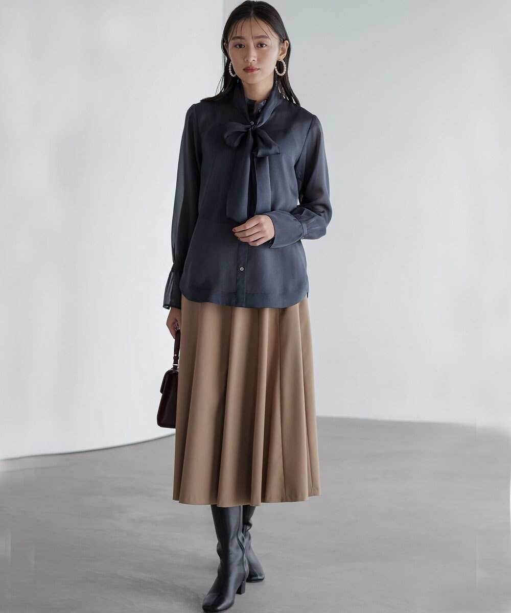 組曲 L 【WEB限定】シャイニーオーガンボウタイ付き ブラウス 