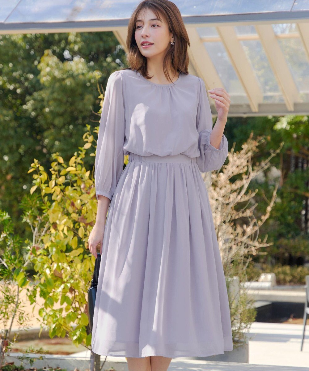 Tiaclasse L ブラウジングシフォンワンピース 