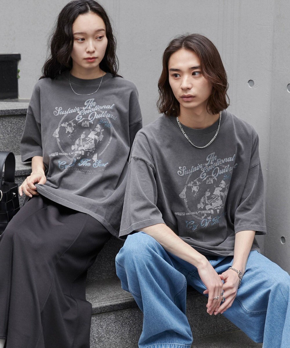 WEGO 【新色追加/ユニセックス着用アイテム/手洗い可/SMLサイズ展開】ピグメントグラフィックT（S） 