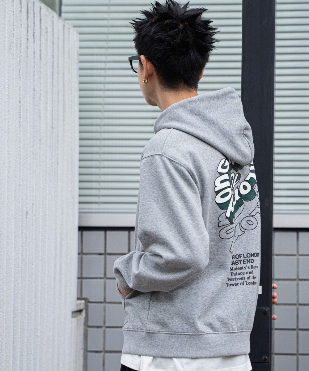 WEGO 【ユニセックス着用ITEM/裏起毛/SMLサイズ展開】リラックスフィットバックロゴジップパーカー 
