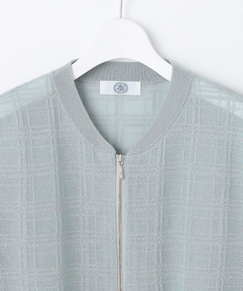 J.PRESS LADIES L 【洗える】SHEER JACQUARD ニット ブルゾン 