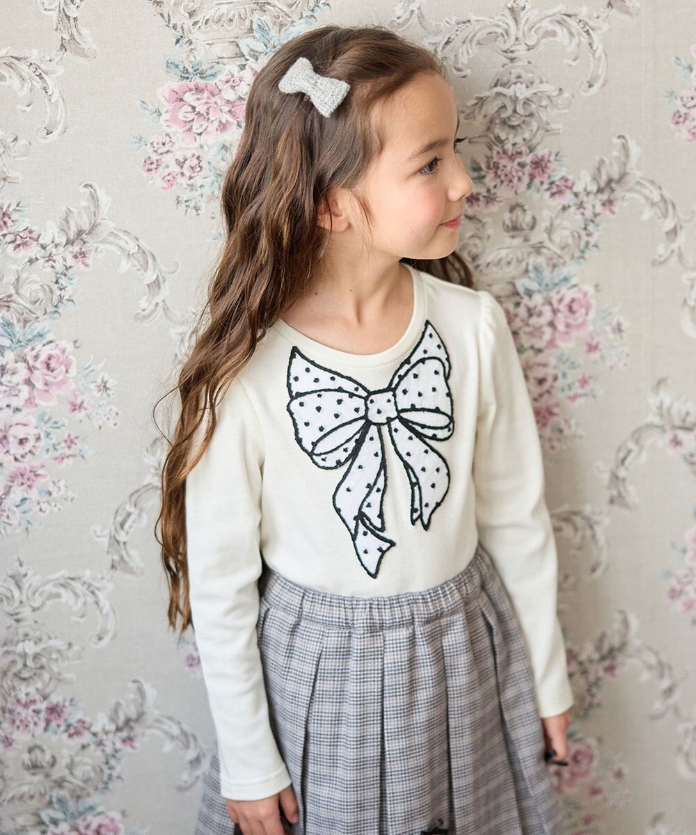 ANY KIDS ドットリボン 長袖Tシャツ 