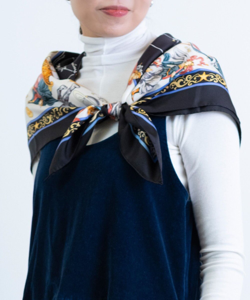 Marca ＜新柄！＞【伝統横濱スカーフ】星の神話 大判 シルクツイル スカーフ 
