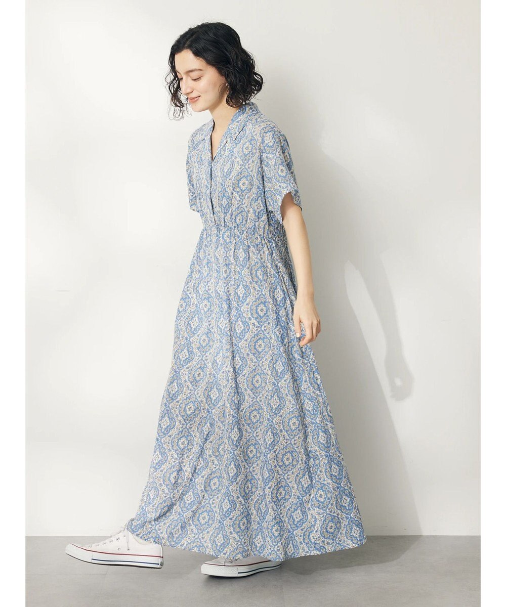 CRAFT STANDARD BOUTIQUE インド綿オープンカラーワンピース 