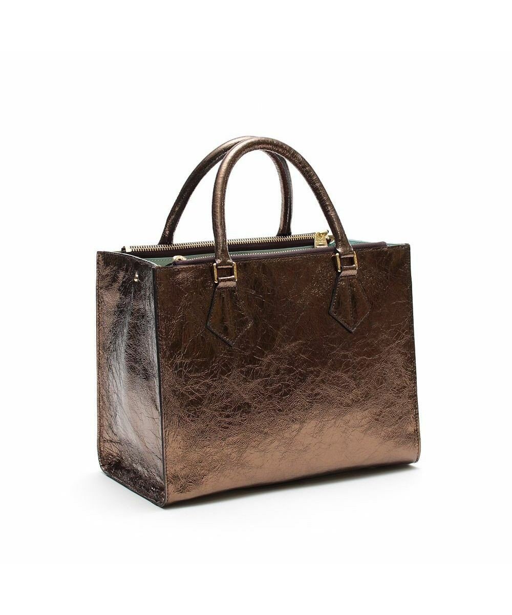 A.D.M.J. 【牛革】クラックメタル/イタリアンレザーWジップトートM 