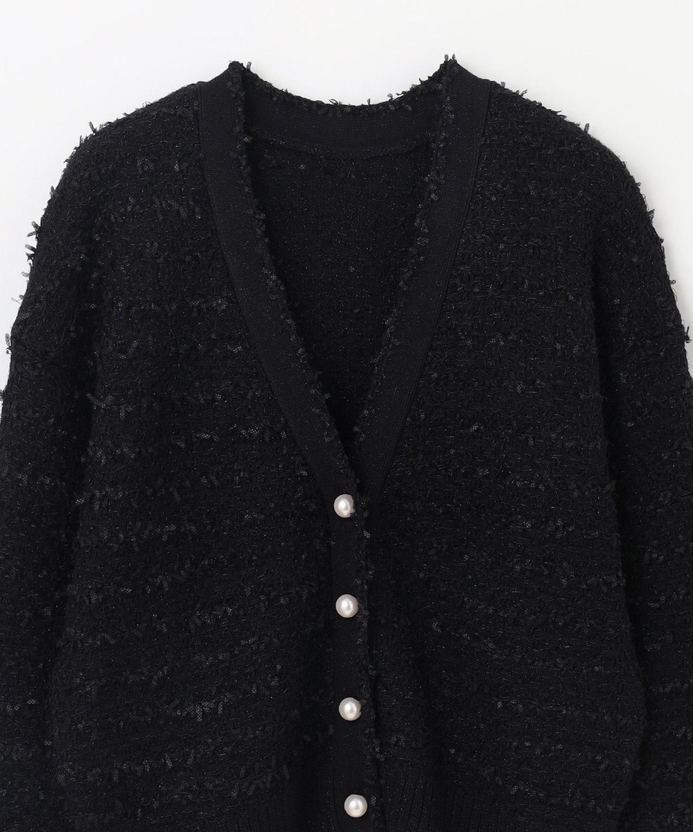 GRACE CONTINENTAL ラメツイードニットカーディガン 