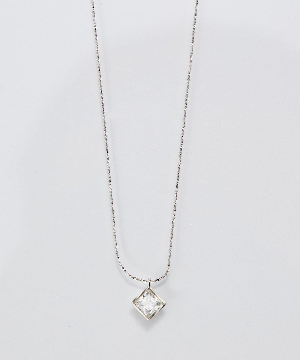 Phoebe 【金属アレルギー対応】グリマースクエアビジューネックレス/ニッケルフリー シルバー 