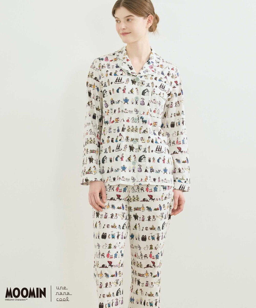une nana cool 【ムーミン】【綿100%】 MOOMIN * une nana cool  開襟パジャマ 
