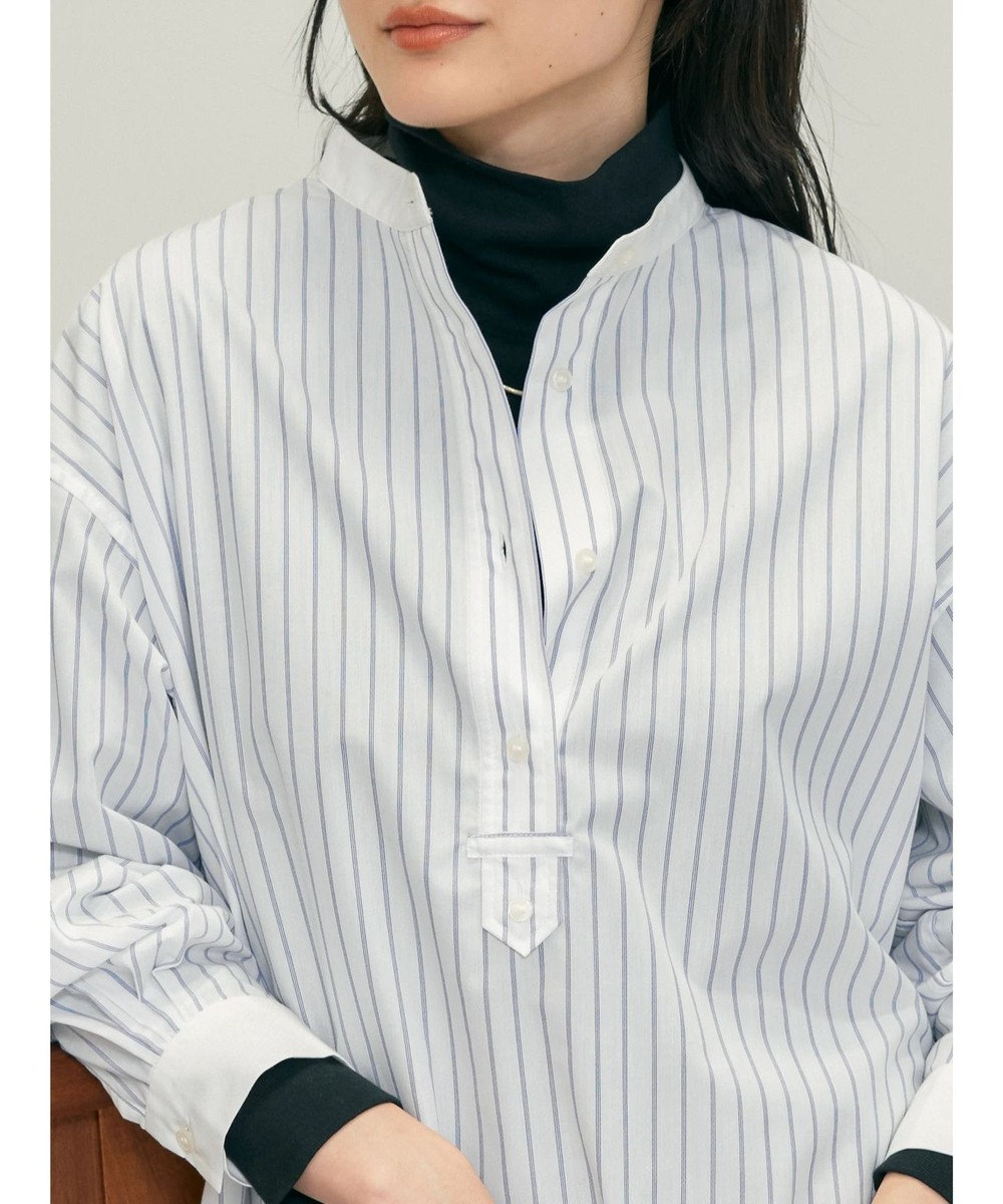 AMERICAN HOLIC イージーケアバンドカラーシャツチュニック 