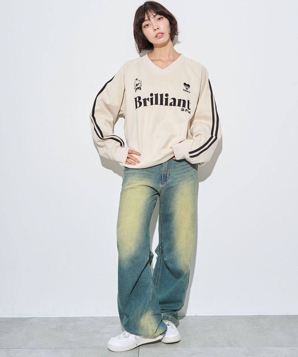 WEGO 【ユニセックス着用ITEM】フェイクスウェードグラフィックプルオーバー 