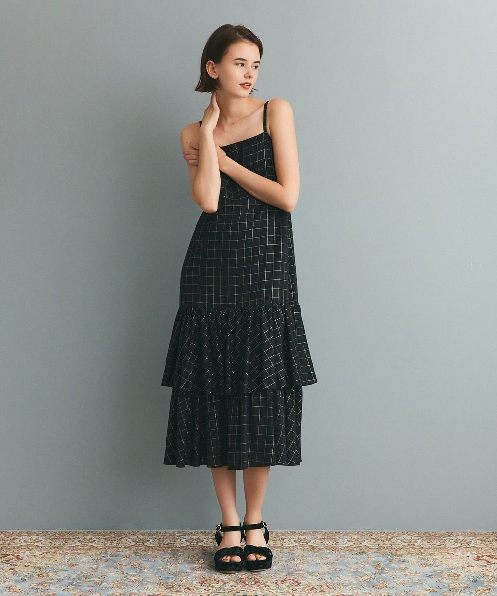 GRACE CONTINENTAL ラメチェックキャミドレス 