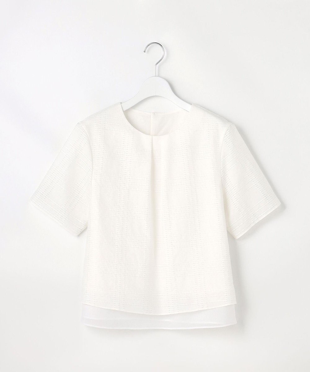 J.PRESS LADIES レーシーチェック クルーネック カットソー 