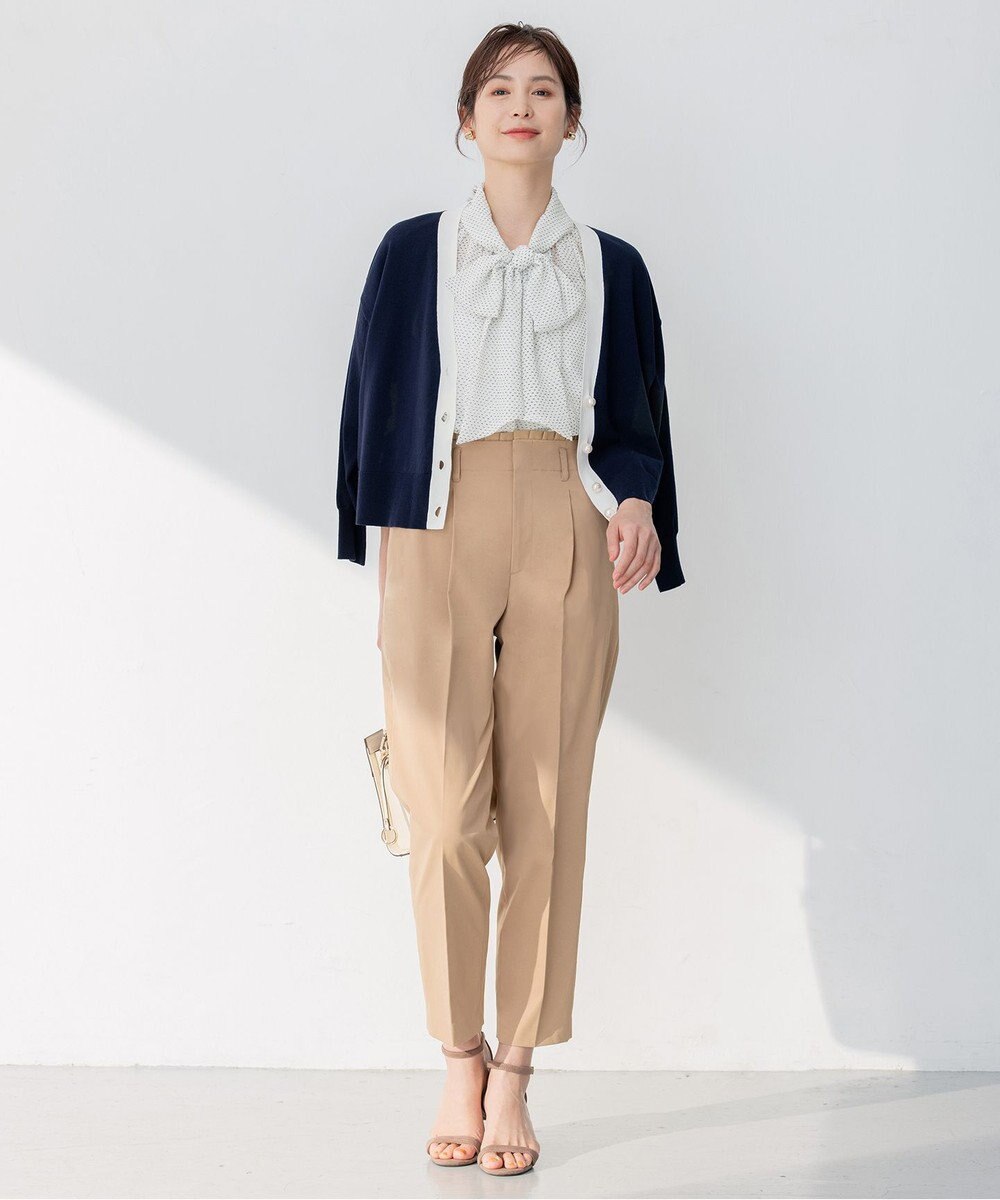 組曲 【ストレッチ・イージーケア】ハイウエストチノ パンツ 