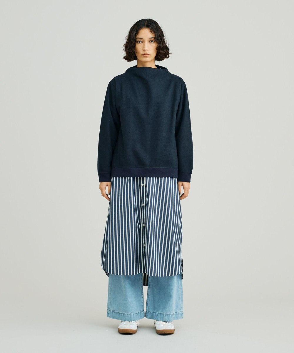 J.PRESS YORK STREET 【WOMEN】NEEDLE JERSEY ボトルネックプルオーバー 