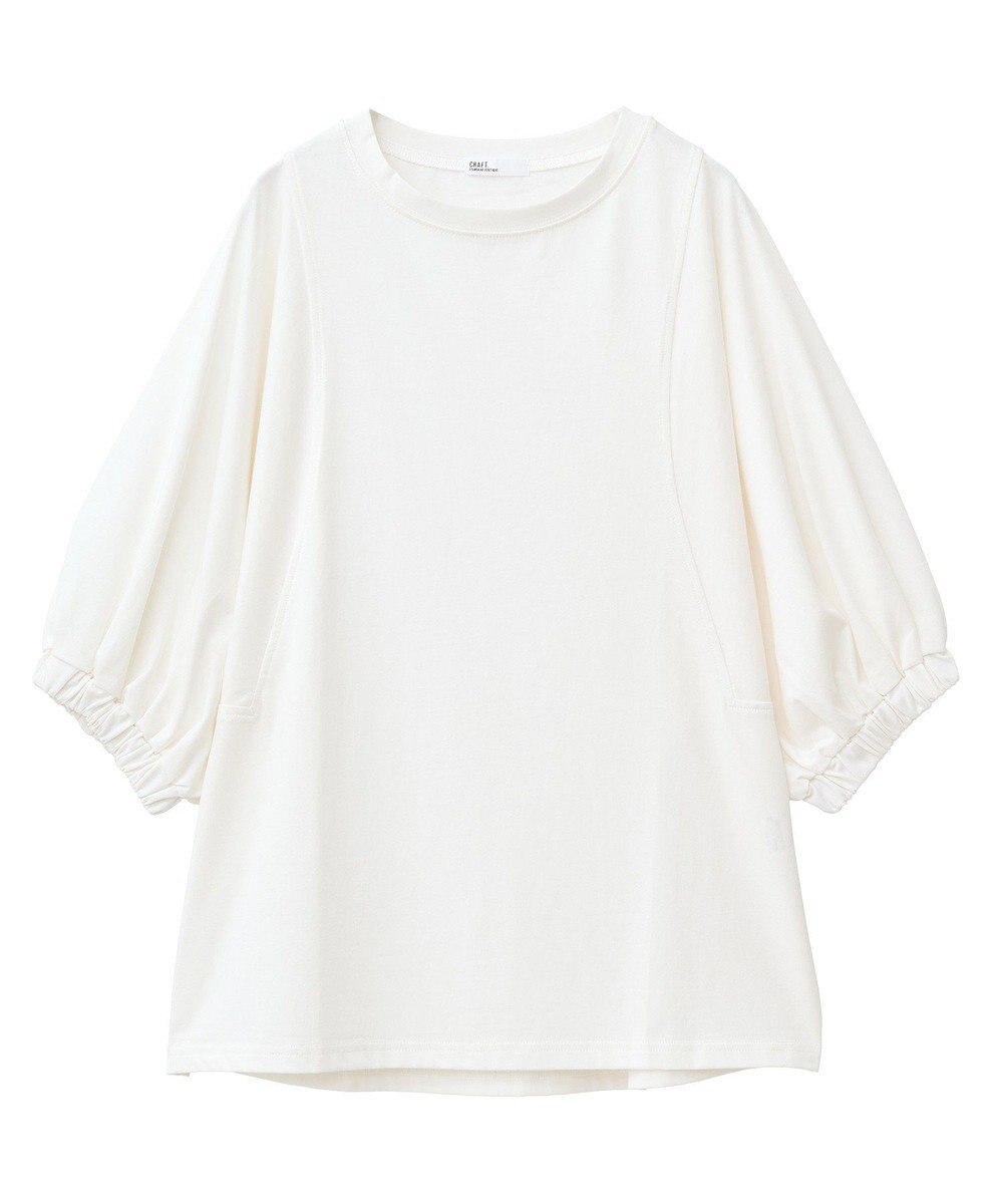 CRAFT STANDARD BOUTIQUE 接触冷感/UVカット スクエアボリュームスリーブプルオーバー 