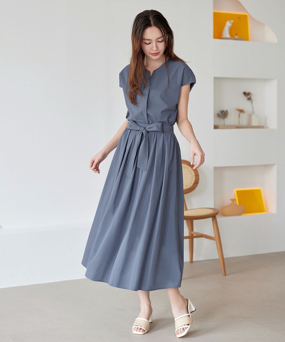 Tiaclasse 【トップス&スカートセット・洗える】ストレッチタフタセットアップ 