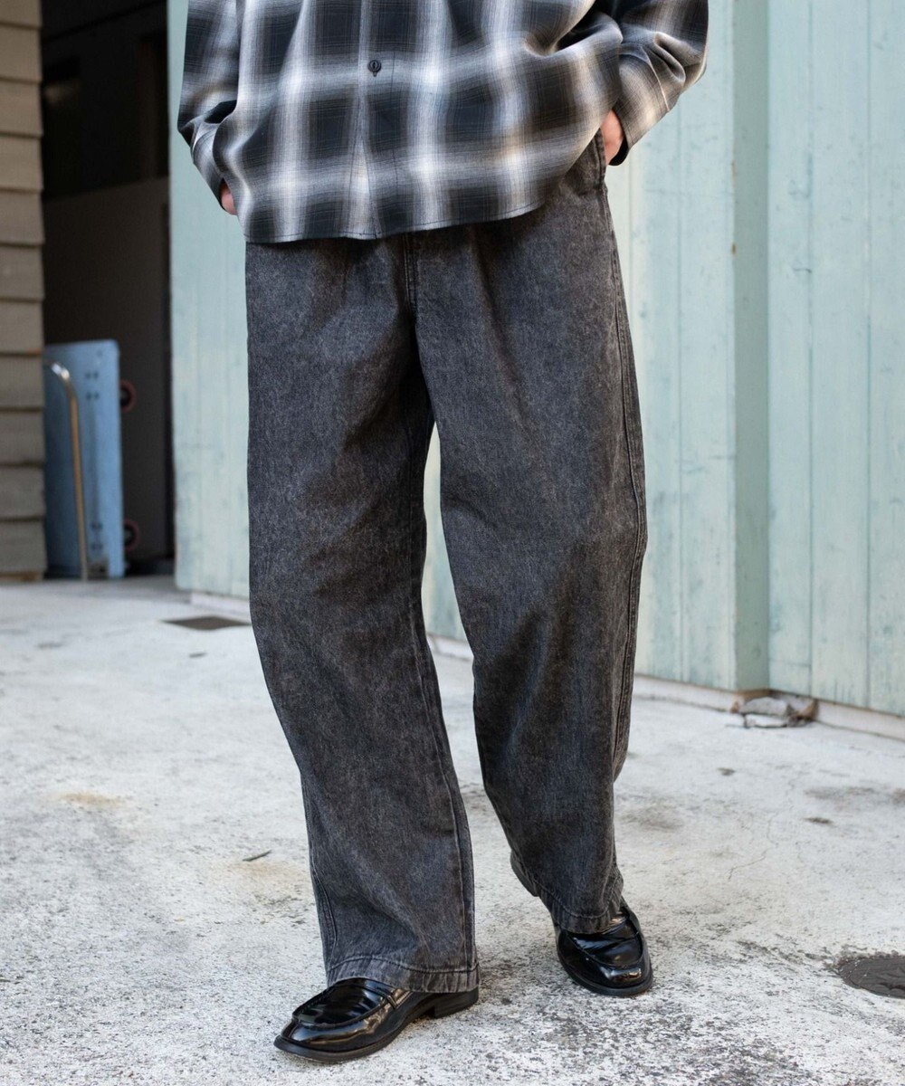 WEGO 【ユニセックス着用ITEM/ウエストゴム】ユルフィットデニムイージーパンツ 