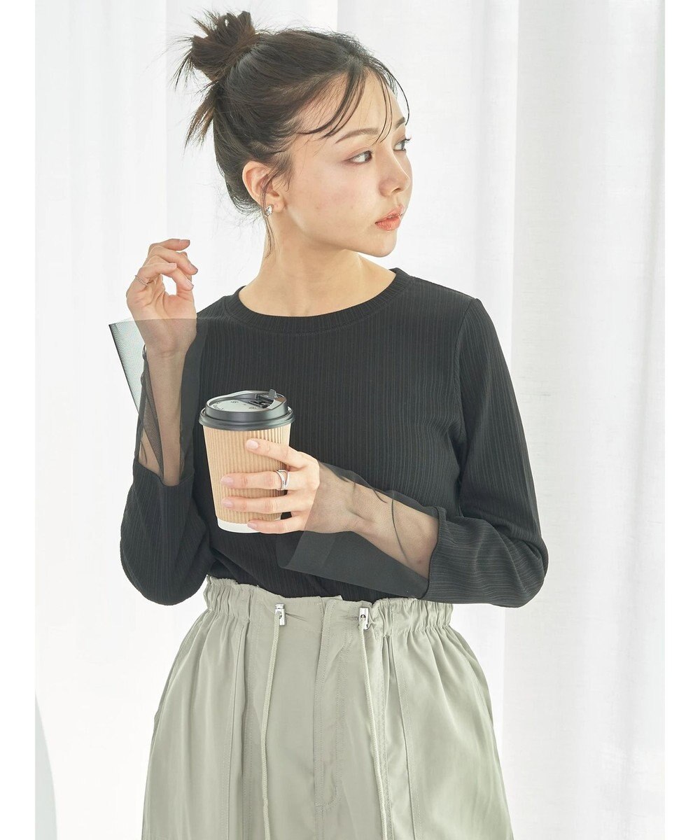 earth music&ecology 袖シアープルオーバー 