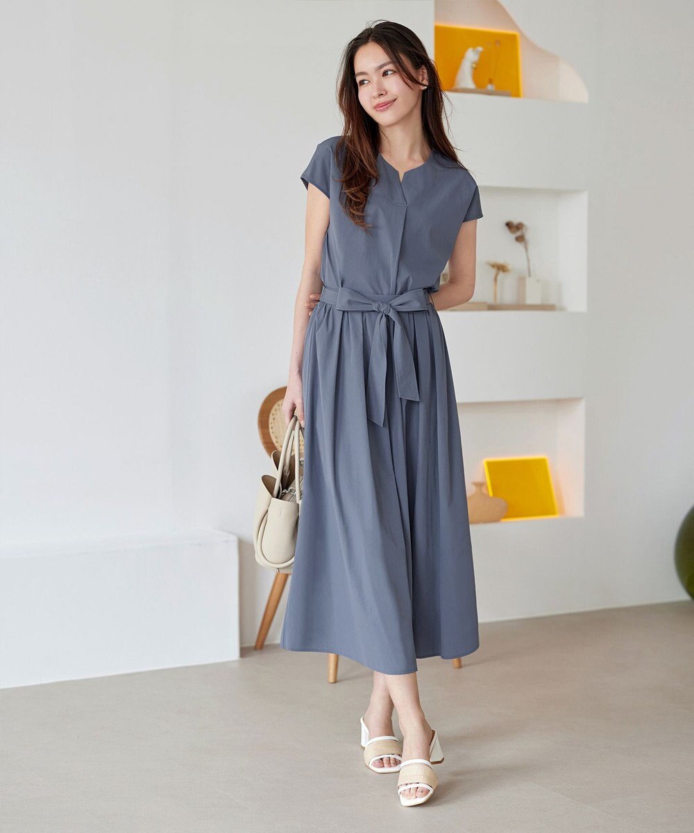 Tiaclasse 【トップス&スカートセット・洗える】ストレッチタフタセットアップ 