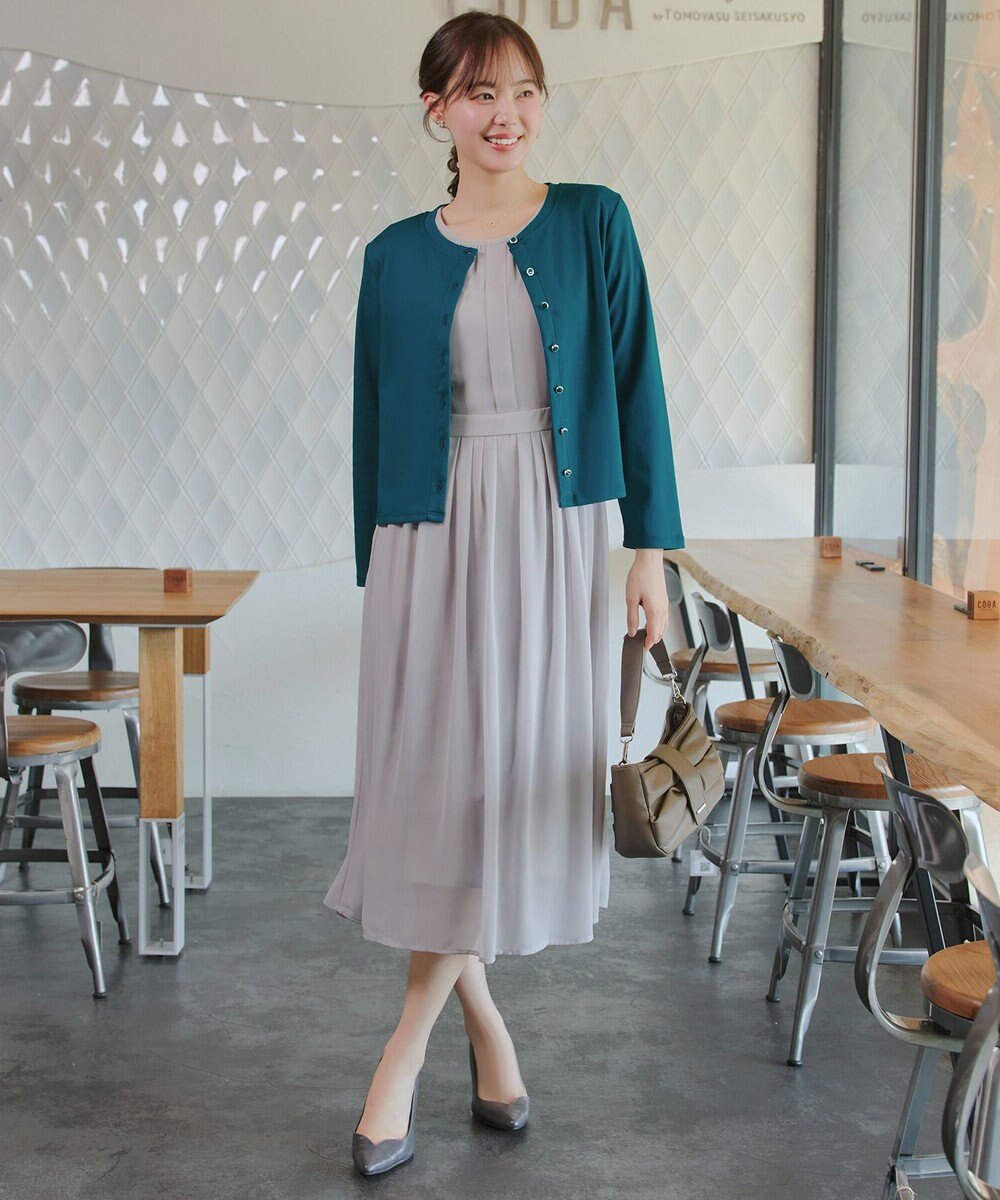 Tiaclasse L 「サマさまカットソー」フレームボタンカーディガン 