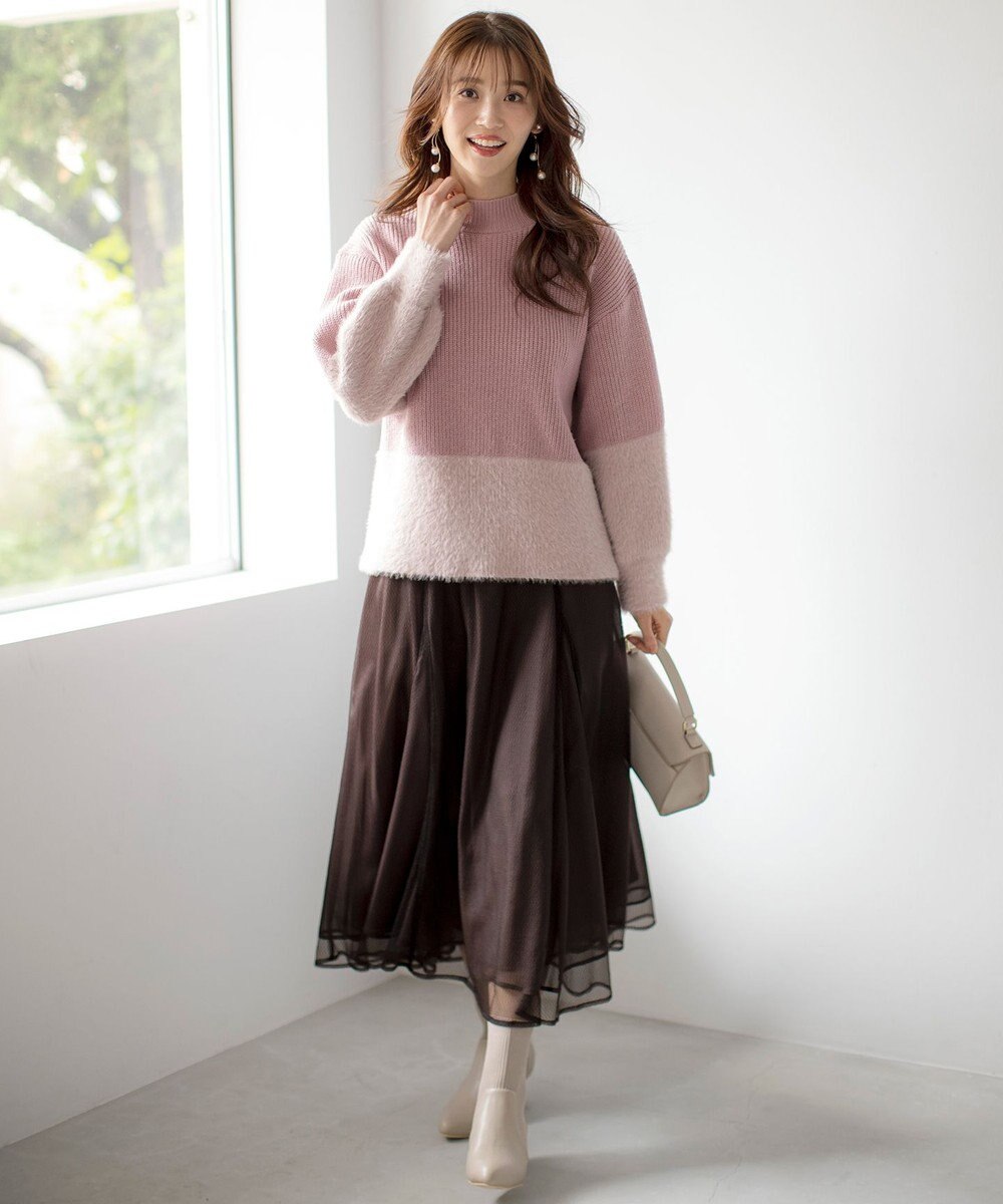 ANY SIS 【洗える】グラデーションフェザー ニット 