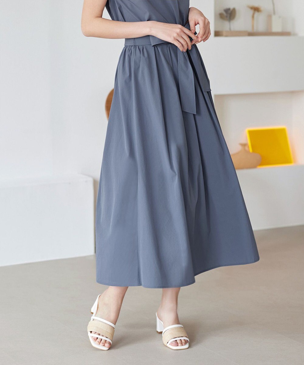 Tiaclasse 【トップス&スカートセット・洗える】ストレッチタフタセットアップ 