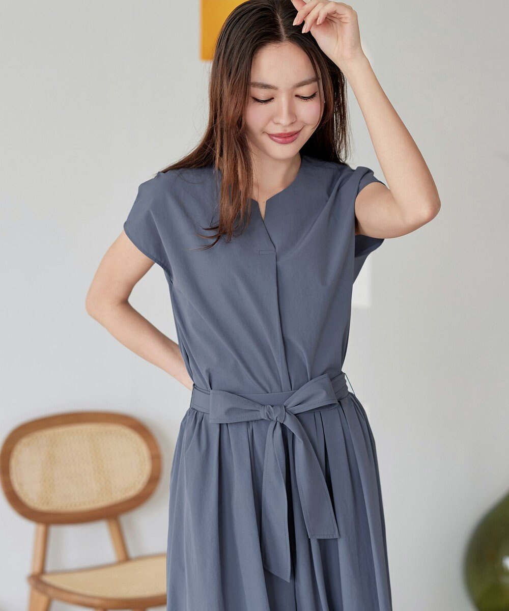 Tiaclasse 【トップス&スカートセット・洗える】ストレッチタフタセットアップ 