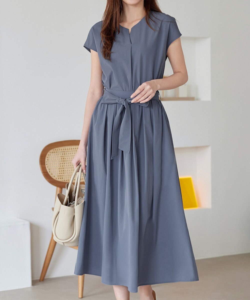 Tiaclasse 【トップス&スカートセット・洗える】ストレッチタフタセットアップ 