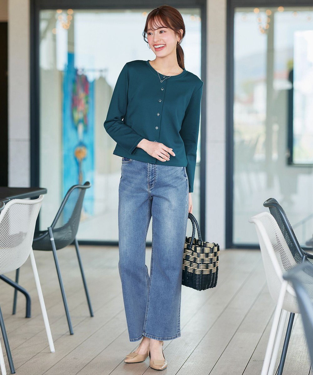 Tiaclasse L 「サマさまカットソー」フレームボタンカーディガン 