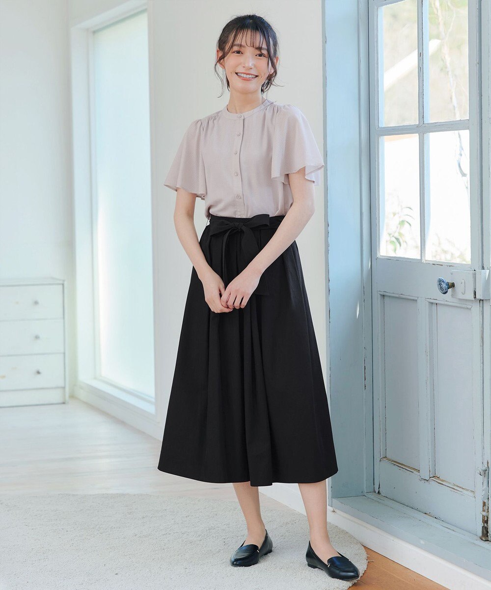 Tiaclasse 【トップス&スカートセット・洗える】ストレッチタフタセットアップ 