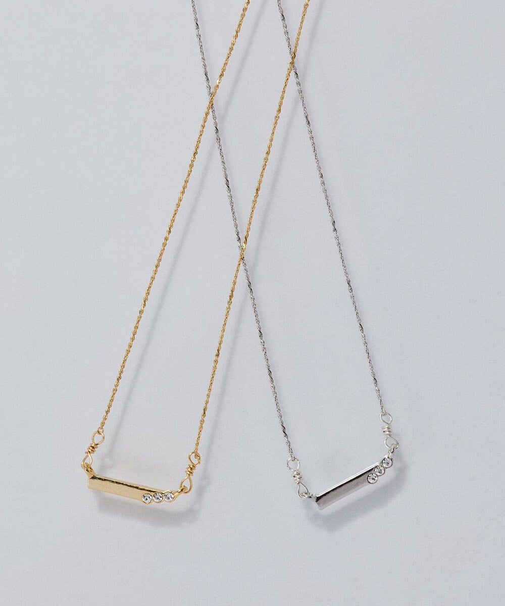 Phoebe 【金属アレルギー対応】ストレートバービジューネックレス　ゴールド 