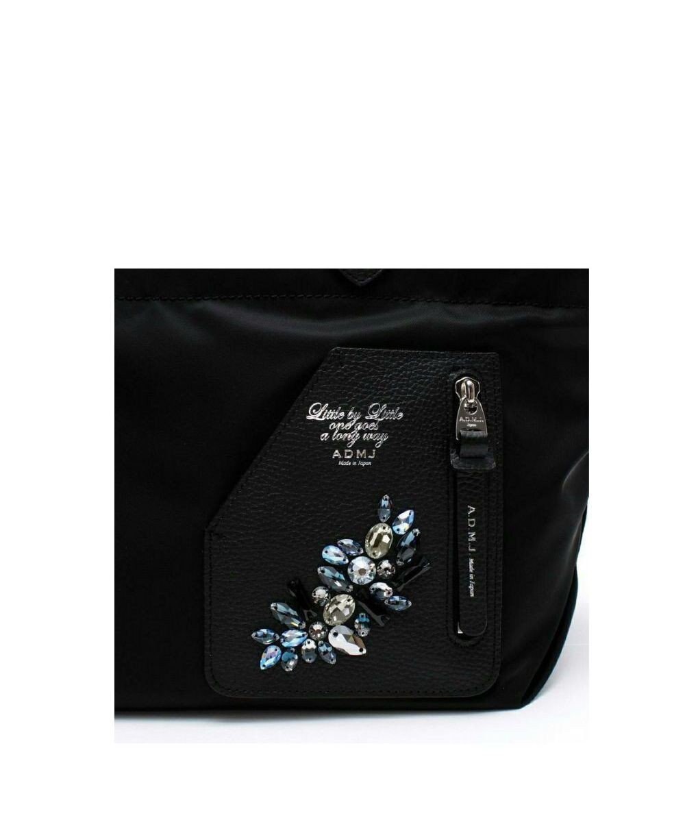 A.D.M.J. 【撥水】デービス/スワロフスキー・クリスタル　ライダースファスナートート 