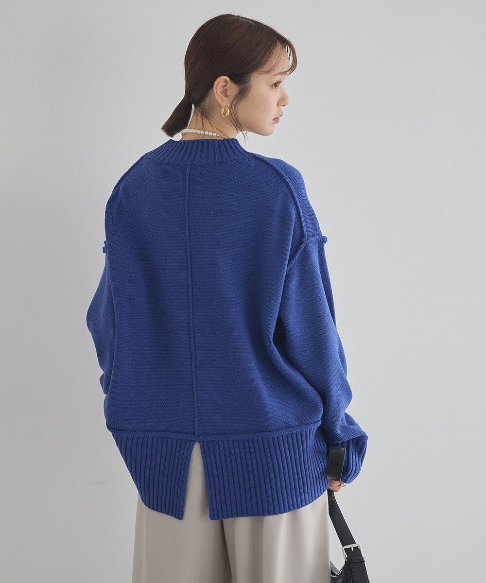 earth music&ecology 【毛玉防止 / 洗濯機洗い可】アンチピリングモックネックバックスリットニット 