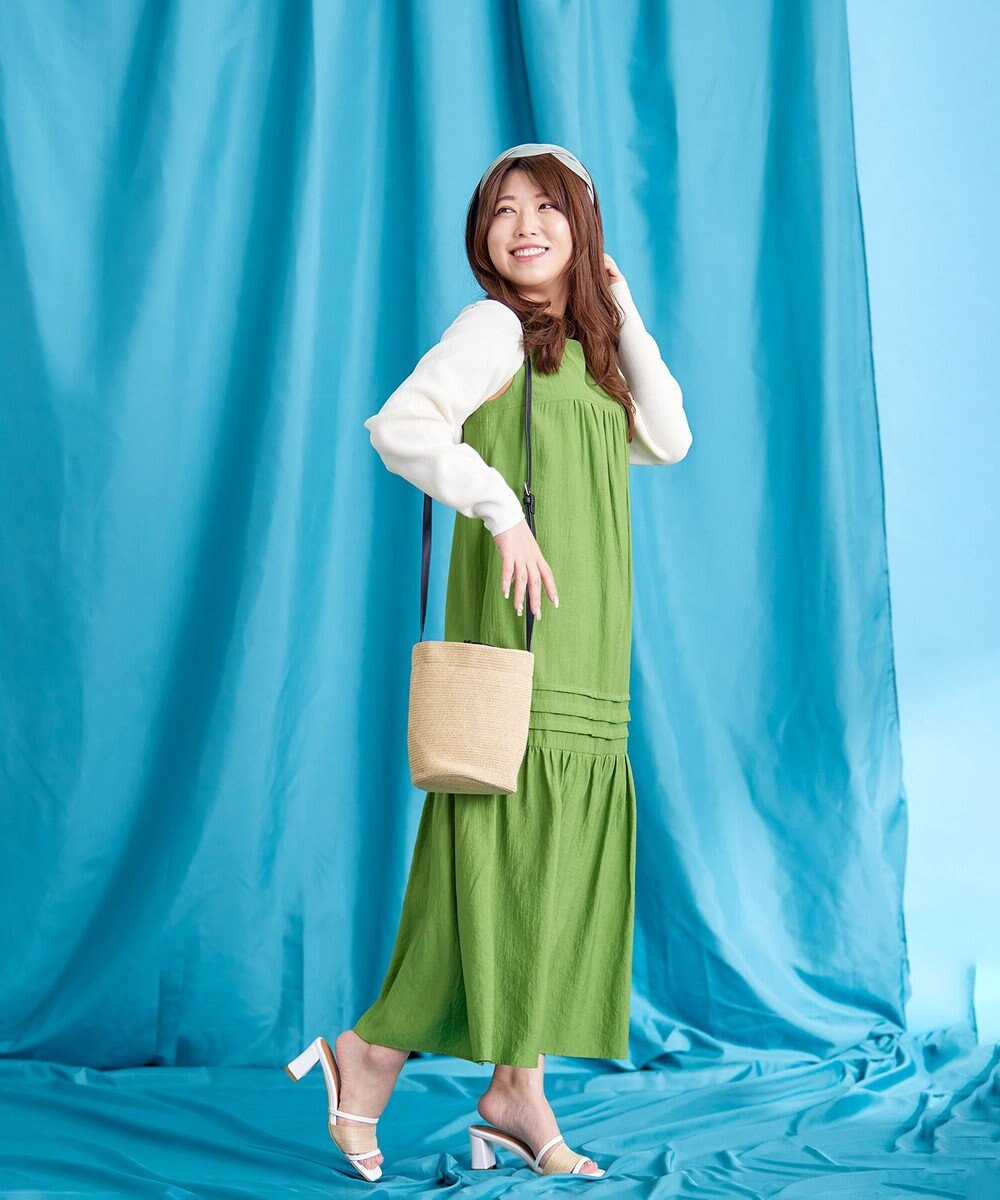 Tiaclasse 【洗える】ピンタックロングワンピース 