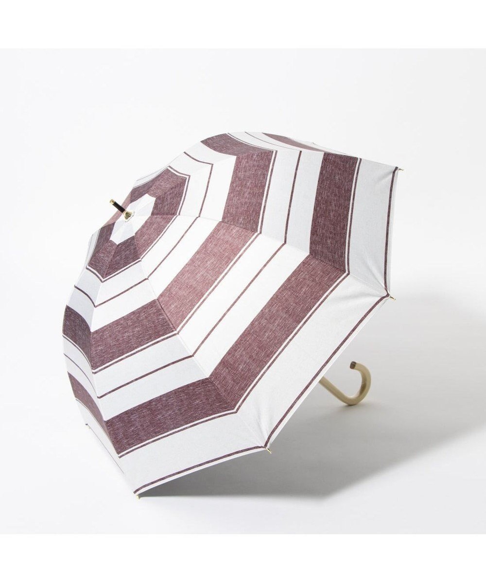 UNBILLION cache nez / 麻調ボーダーバルーンショートパラソル 