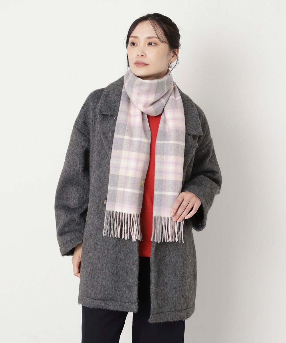 MOONBAT WEB限定【洗える】ミエル (miel) カシミヤ100％ チェックマフラー 